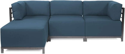 Howard Elliott Axis Chair with Cover for Both Indoor & Outdoor Seating, Cushioned Chair & Seating Titanium Frame Chair for Living Room, Office and Bedroom, 30.5 x 32.5 x 30 Inches, Seascape Turquoise