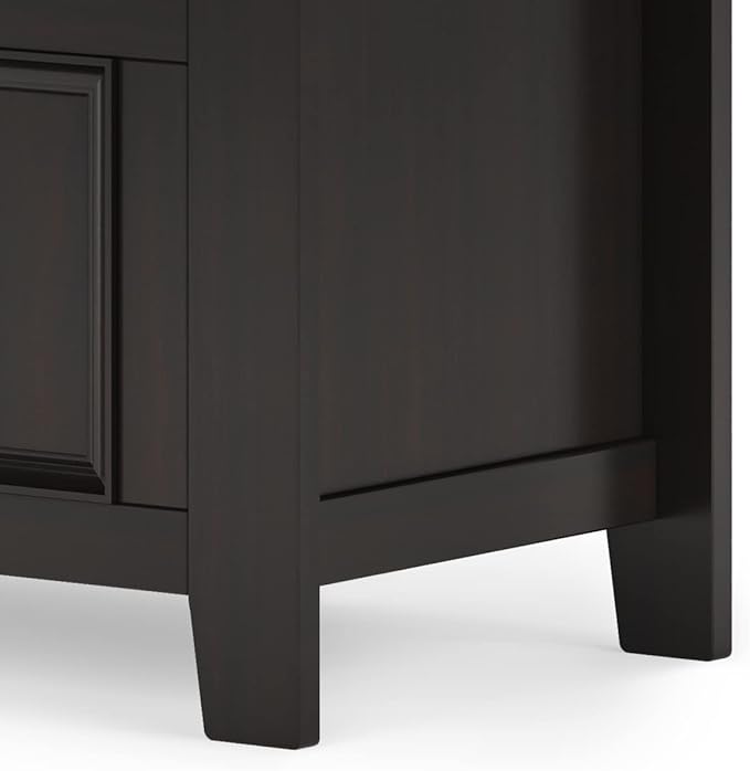 SIMPLIHOME Amherst Entryway Storage Bench - 36 inch Wide Solid Wood Small Hallway Seat in Hickory Brown, Transitional Bench for Entryway or Living Room with Lift-Up Lid and Compact Storage