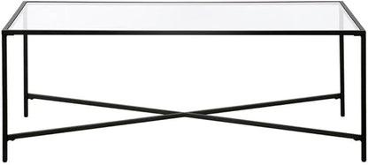 Henley 48'' Wide Rectangular Coffee Table with Glass Top in Blackened Bronze