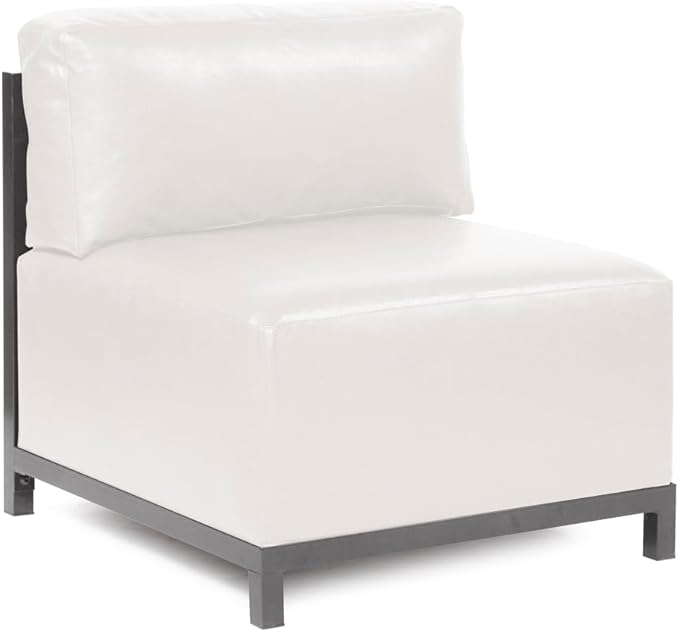 Howard Elliott Axis Chair with Cover for Both Indoor & Outdoor Seating, Cushioned Chair & Seating Titanium Frame Chair for Living Room, Office and Bedroom, 30.5 x 32.5 x 30 Inches, Avanti White