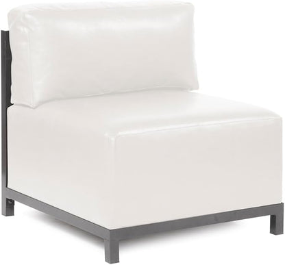 Howard Elliott Axis Chair with Cover for Both Indoor & Outdoor Seating, Cushioned Chair & Seating Titanium Frame Chair for Living Room, Office and Bedroom, 30.5 x 32.5 x 30 Inches, Avanti White