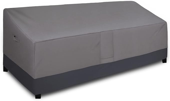 Easy-Going Waterproof Outdoor Couch Cover, Heavy Patio Furniture Sofa Cover Windproof Durable (104Wx40Dx33H inch,Gray/Dark Gray)