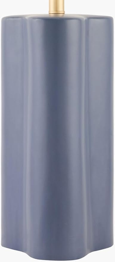 Livabliss Table Lamps, 27" Ocana Modern Bedside Nightstand Table Lamp for Bedroom Living Room Office, Blue Body with White Shade (27" H x 13" W x 13" D)