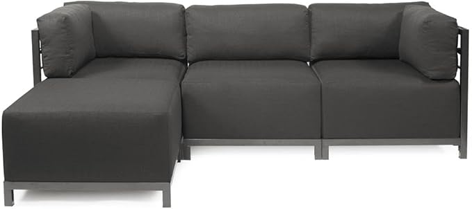 Howard Elliott Axis Chair with Cover for Both Indoor & Outdoor Seating, Cushioned Chair & Seating Titanium Frame Chair for Living Room, Office and Bedroom, 30.5 x 32.5 x 30 Inches, Sterling Charcoal