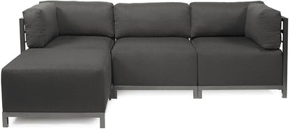 Howard Elliott Axis Chair with Cover for Both Indoor & Outdoor Seating, Cushioned Chair & Seating Titanium Frame Chair for Living Room, Office and Bedroom, 30.5 x 32.5 x 30 Inches, Sterling Charcoal