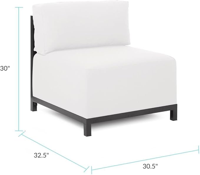 Howard Elliott Axis Chair with Cover for Both Indoor & Outdoor Seating, Cushioned Chair & Seating Titanium Frame Chair for Living Room, Office and Bedroom, 30.5 x 32.5 x 30 Inches, Seascape Natural