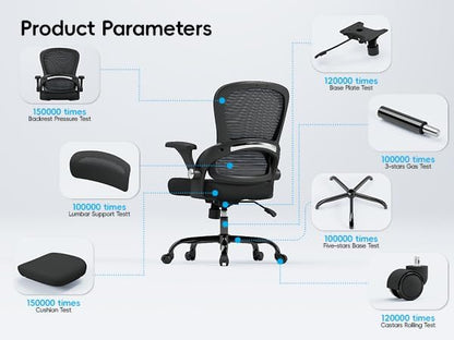 TRALT Office Chair - Ergonomic Office Chair with Back Support, Home Office Desk Chairs, 330lbs Wide Seat Big and Tall Office Chairs, Comfy Desk Chair for Work, Study, Office, Gaming (Black)
