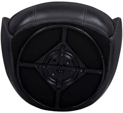 Pemberly Row Vintage Onyx Genuine Italian Leather Swivel Club Chair