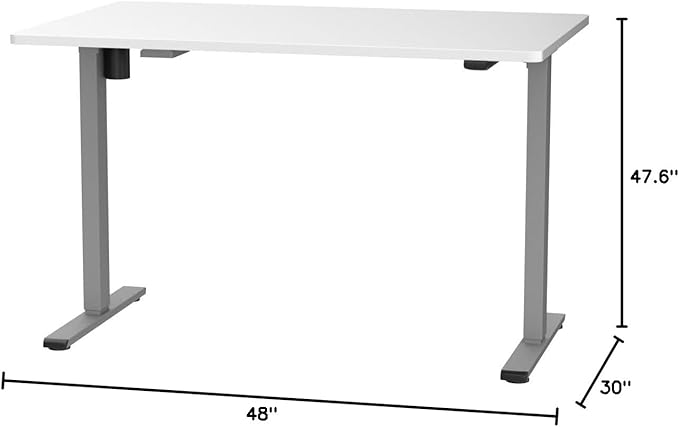 FLEXISPOT EN1 One-Piece Standing Desk 48 x 30 Inches Stand Up Desk for Workstation and Home Office (Silver Frame + 48 inches White Top, 2 Packages)