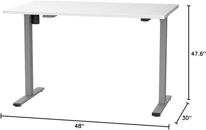 FLEXISPOT EN1 One-Piece Standing Desk 48 x 30 Inches Stand Up Desk for Workstation and Home Office (Silver Frame + 48 inches White Top, 2 Packages)