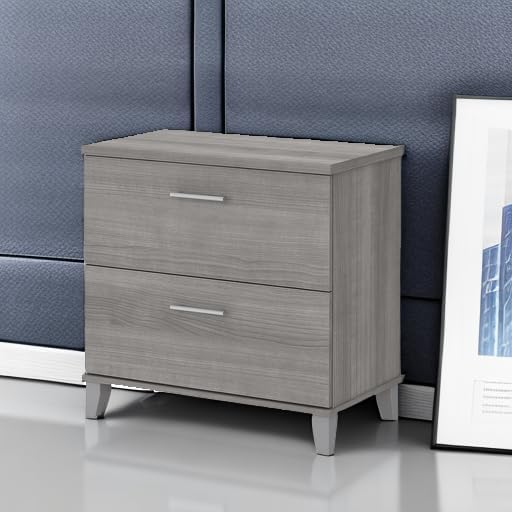 Bush Furniture 2 Drawer Lateral File Cabinet, Letter and Legal-Size Document Storage for Home or Professional Office, Somerset Collection, Platinum Gray