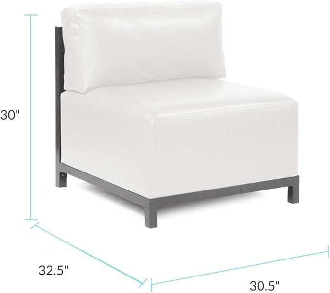 Howard Elliott Axis Chair with Cover for Both Indoor & Outdoor Seating, Cushioned Chair & Seating Titanium Frame Chair for Living Room, Office and Bedroom, 30.5 x 32.5 x 30 Inches, Avanti White