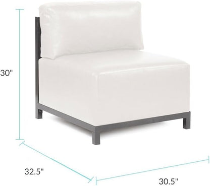 Howard Elliott Axis Chair with Cover for Both Indoor & Outdoor Seating, Cushioned Chair & Seating Titanium Frame Chair for Living Room, Office and Bedroom, 30.5 x 32.5 x 30 Inches, Avanti White