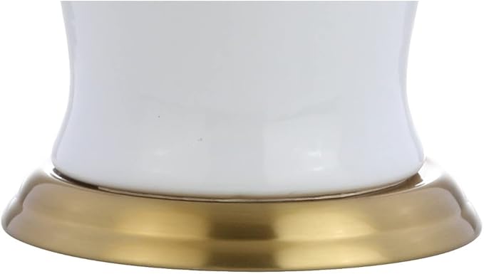 JONATHAN Y JYL4026A Julian 29" Ceramic LED Table Lamp Traditional Transitional Bedside Desk Nightstand Lamp for Bedroom Living Room Office College Bookcase LED Bulb Included, White/Gold