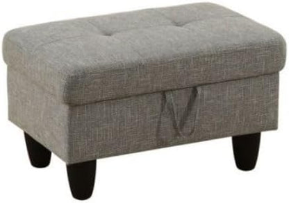 Ottoman Storage Ottoman Bench Linen Footrest Footstool with Hinged Lid for Living Room, Bedroom, Entryway, Grey-2, 28.5"X19"X17.5"