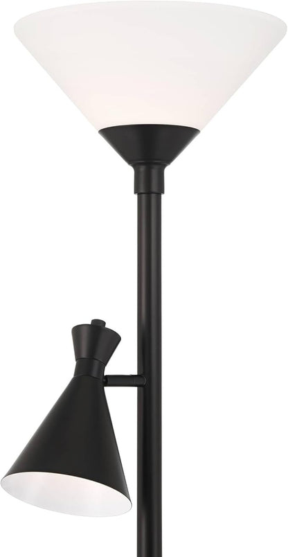 Possini Euro Design Ballard Modern 72" Tall Standing Floor Lamp Skinny Large Tree Torchiere Pole Task with Side Lights Dimmable Black Metal Living Room Bedroom House Reading Office Home Decor