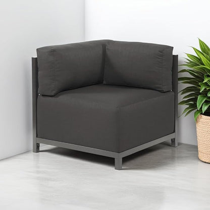 Howard Elliott Axis Chair with Cover for Both Indoor & Outdoor Seating, Cushioned Chair & Seating Titanium Frame Chair for Living Room, Office and Bedroom, 30.5 x 32.5 x 30 Inches, Sterling Charcoal