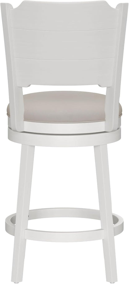 Hillsdale Clarion Wood Swivel Stool, Counter Height, Sea White