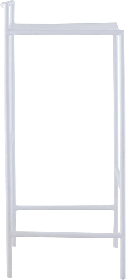 JONATHAN Y BSL1004B Svelte 30" Coastal Contemporary Iron Saddle-Seat Low-Back Bar Stool with Foot Rest for Home, Kitchen, Dining Room, Workspaces, Cafes and Resturants, White Frame