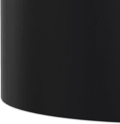 SIMPLIHOME Millbury Drum Coffee Table - 36 inch Wide Solid Mango Wood Round Living Room Table in Black, Contemporary Cocktail Table for Family Room or Lounge with Large Surface, Assembled