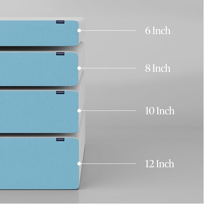 LIFEMENT Basic Queen Cooling Gel Infused Memory Foam Mattress in a Box | Medium Firm Bed, Fiberglass Free, Certified Pressure Relief Foam, Cooling Comfort Sleep, 8 Inch