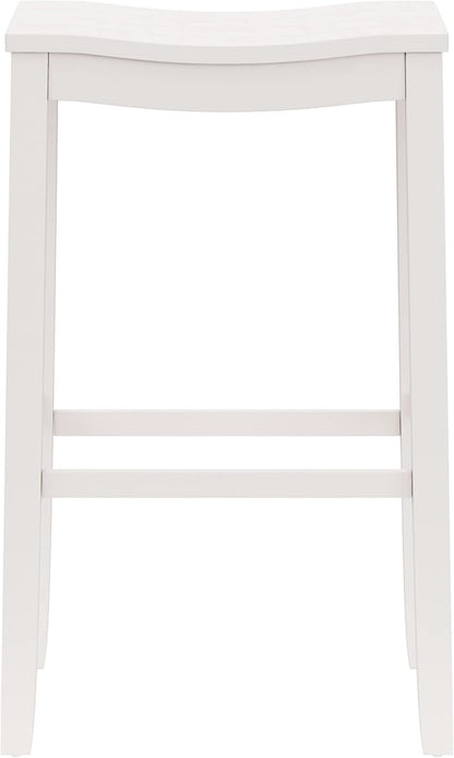 Hillsdale Furniture Fiddler Backless Saddle Bar Stool, White