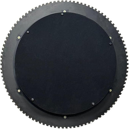 39.37'' Round Coffee Table for Living Room, Fluted Coffee Table with Hidden Storage, Solid Wood Veneered Circle Table, Modern Tea Table for Small Space Apartment (Black)