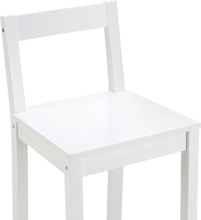 Amazon Basics Wooden Bar Stool with Backrest 24", White, 1 Unit