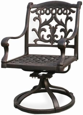 Mandalay Cast Aluminum Powder Coated 7pc Outdoor Patio Dining Set with 44"x84" Rectangle Table - Antique Bronze