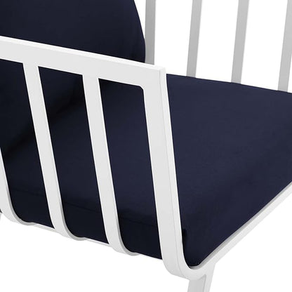 Modway Riverside Outdoor Furniture, 5-Piece Set, White Navy