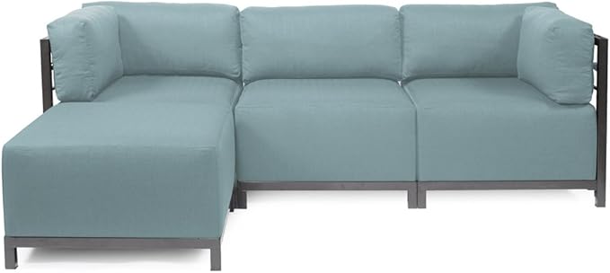 Howard Elliott Axis Chair with Cover for Both Indoor & Outdoor Seating, Cushioned & Seating Titanium Frame for Living Room, Office and Bedroom, 30.5 x 32.5 x 30 Inches, Sterling Breeze