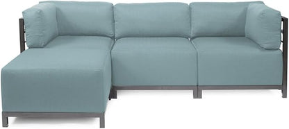 Howard Elliott Axis Chair with Cover for Both Indoor & Outdoor Seating, Cushioned & Seating Titanium Frame for Living Room, Office and Bedroom, 30.5 x 32.5 x 30 Inches, Sterling Breeze