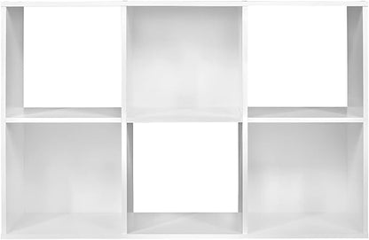 Closetmaid Decorative Home Stackable 6 Cube Cubeicals Organizer Storage Bookcase, with Hardware for Office, Home and Closet, White