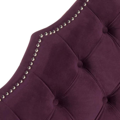 Safavieh MCR4034F-T Mercer Collection Arebelle Aubergine Velvet Headboard, Twin, Purple