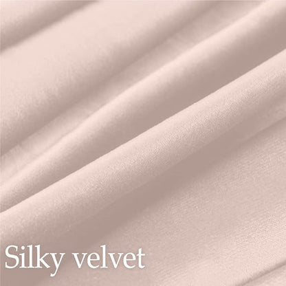 lalaLOOM Velvet Throw Pillow Covers, Set of 2 Decorative Square Pillows Home Decor, Soft Accent Cases, Silky Machine Washable Pillowcases for Sofa, Couch, Bedroom, Living Room, 16x16, Petal Pink