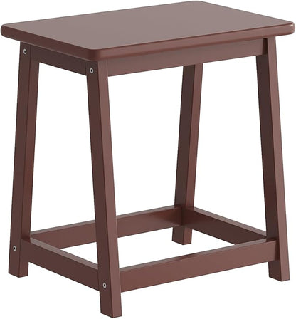 Wood end Table, Small Bench Seat, Wood Bathroom Vanity Bench, Plant Stand, Shoe Changing Handmade Stool for Kids or Adults(Coffee, Large)