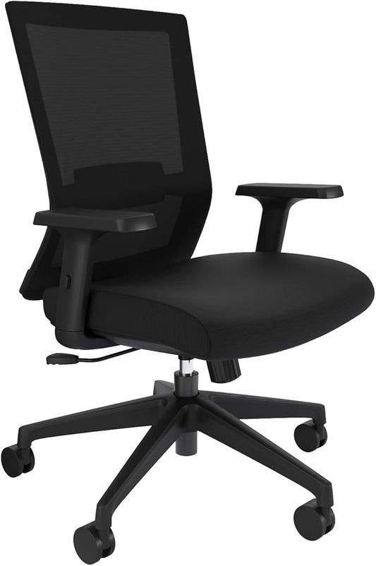 Vari Essential Task Chair - Varidesk Ergonomic Home Office Chair with Comfortable Mesh, Lumbar & Back Support, Adjustable Height - Ideal for Computer Desk - Easy Assembly - Black