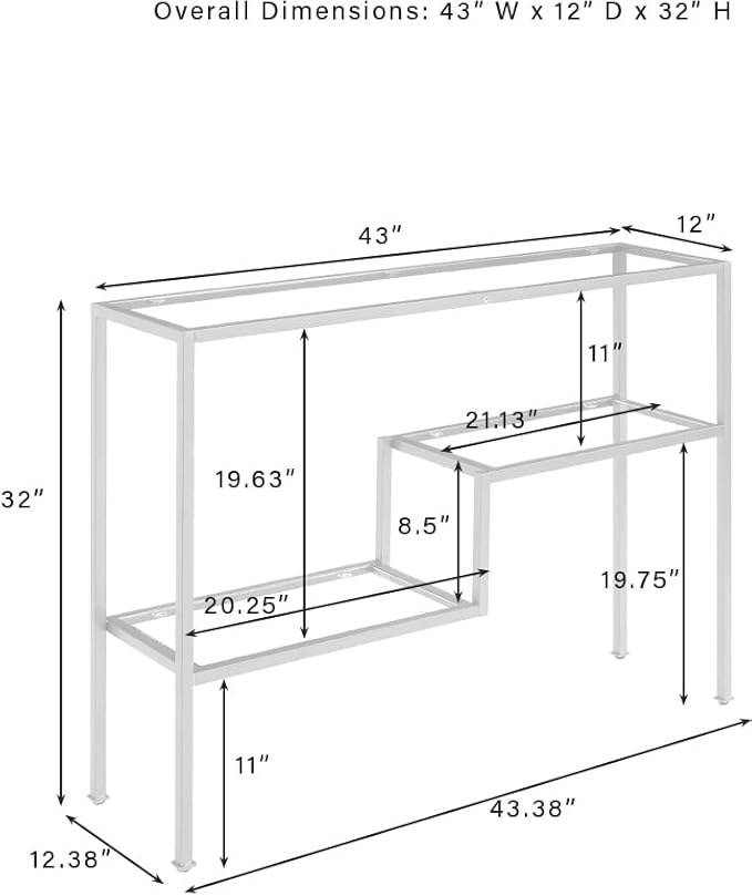 Crosley Furniture Sloane Sofa Console Table with Storage Shelves for Hall, Entryway, or Living Room, Matte Black
