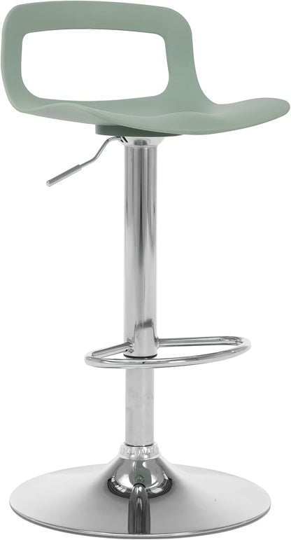 NOBPEINT Contemporary Chrome Air Lift Adjustable Swivel Bar Stool (2 Pieces, ‌Mint Green)