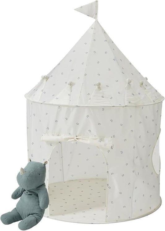 3 Sprouts Kids Play Tent - Sustainable Recycled Fabric – Fun Spacious Childs Playhouse for Indoor Games for Boys & Girls - Durable Fort Pop Up House for Toddlers & Children Age 3-10 - Blueberry Ivory