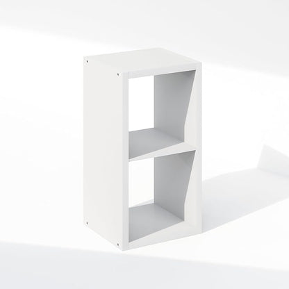 Furinno Cubic Closet Organizers and Storage, 2-Cube Closet Organizer, Open Shelf Closet Storage, Extra Thick Frame for Wardrobe, Bedroom, Living Room, White