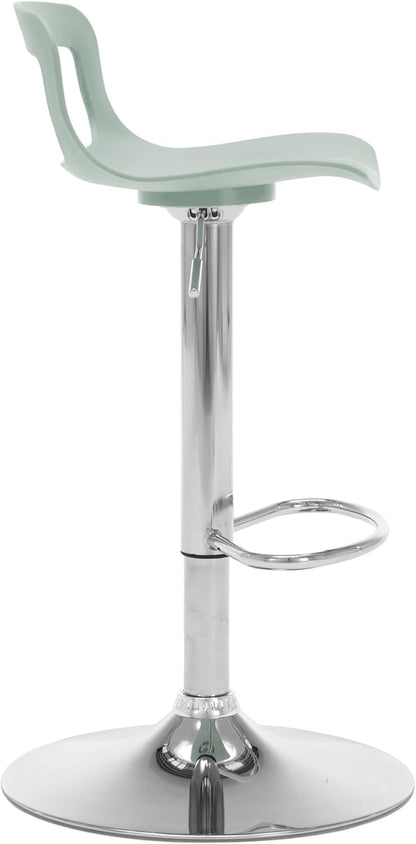 NOBPEINT Contemporary Chrome Air Lift Adjustable Swivel Bar Stool (4 Pieces, Mint Green)
