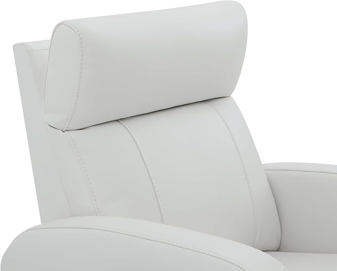 CHITA Genuine Leather Power Swivel Glider Recliner Chair, FSC Certified Double Layer Backrest Truck Armrest Recliner Chair Sofa for Living Room-White
