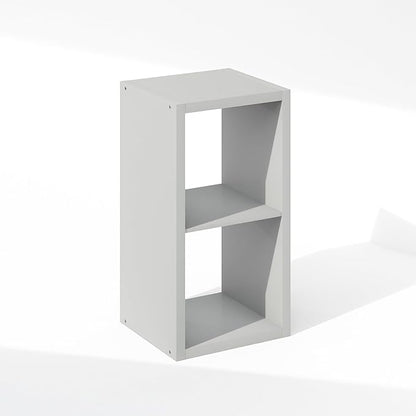 Furinno Cubic Closet Organizers and Storage, 2-Cube Closet Organizer, Open Shelf Closet Storage, Extra Thick Frame for Wardrobe, Bedroom, Living Room, Light Grey