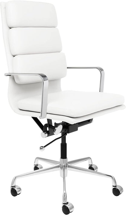 Laura Davidson Furniture SOHO II Tall Back Padded Management Chair (White)