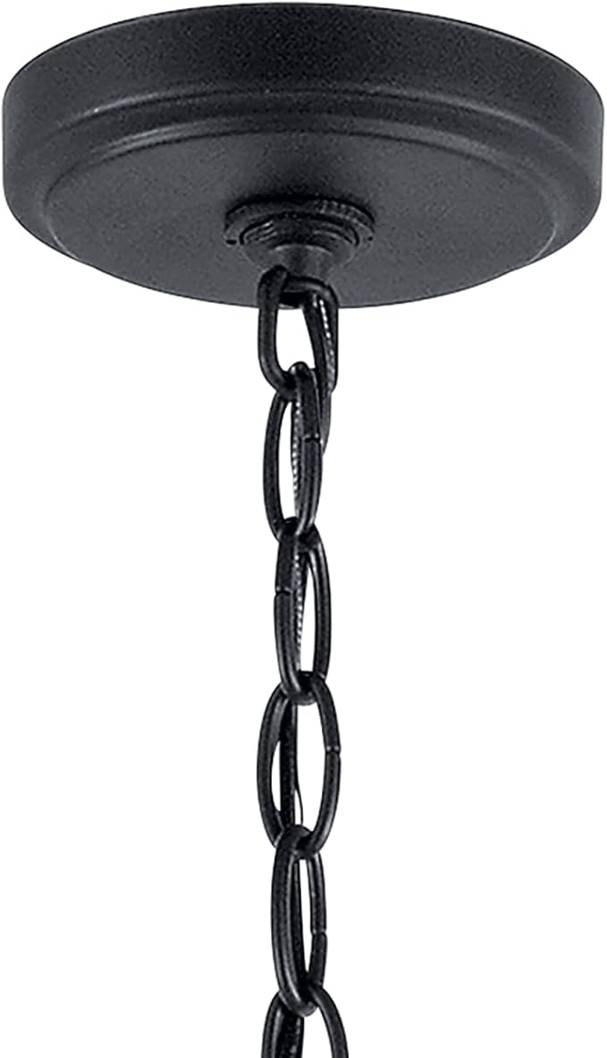 Kichler Winslow 19.75" 5-Light Chandelier Light with Clear Seeded Glass in Black for Kitchen, Bar, Dining Room, Living Room (19.75" x 16.25"), 44030BK