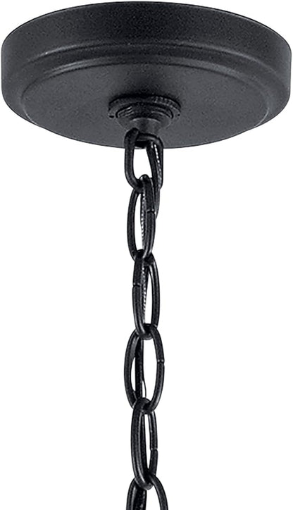 Kichler Winslow 19.75" 5-Light Chandelier Light with Clear Seeded Glass in Black for Kitchen, Bar, Dining Room, Living Room (19.75" x 16.25"), 44030BK