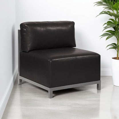 Howard Elliott Axis Chair with Cover for Both Indoor & Outdoor Seating, Cushioned Chair & Seating Titanium Frame Chair for Living Room, Office and Bedroom, 30.5 x 32.5 x 30 Inches, Avanti Black