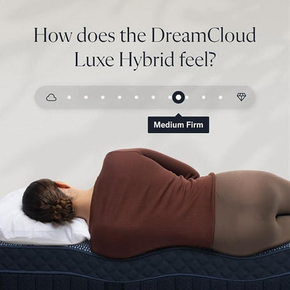 DreamCloud Luxe 14" Twin XL Mattress - Luxury Hybrid Gel Memory Foam - 365 Night Trial - Fiberglass Free - Forever Warranty - Mattress in a Box - CertiPUR-US Certified
