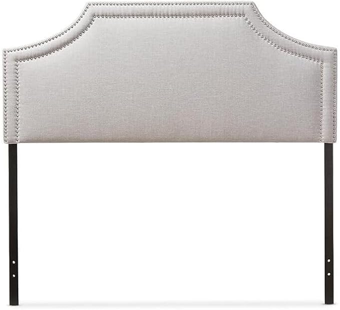 Maykoosh Eclectic Elegance Allure Modern and Contemporary Fabric Upholstered Headboard, Nailded Trim Head Board
